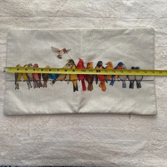 Cushion Cover For a Small Pillow With Colorful Bird Print - Picture 6 of 7